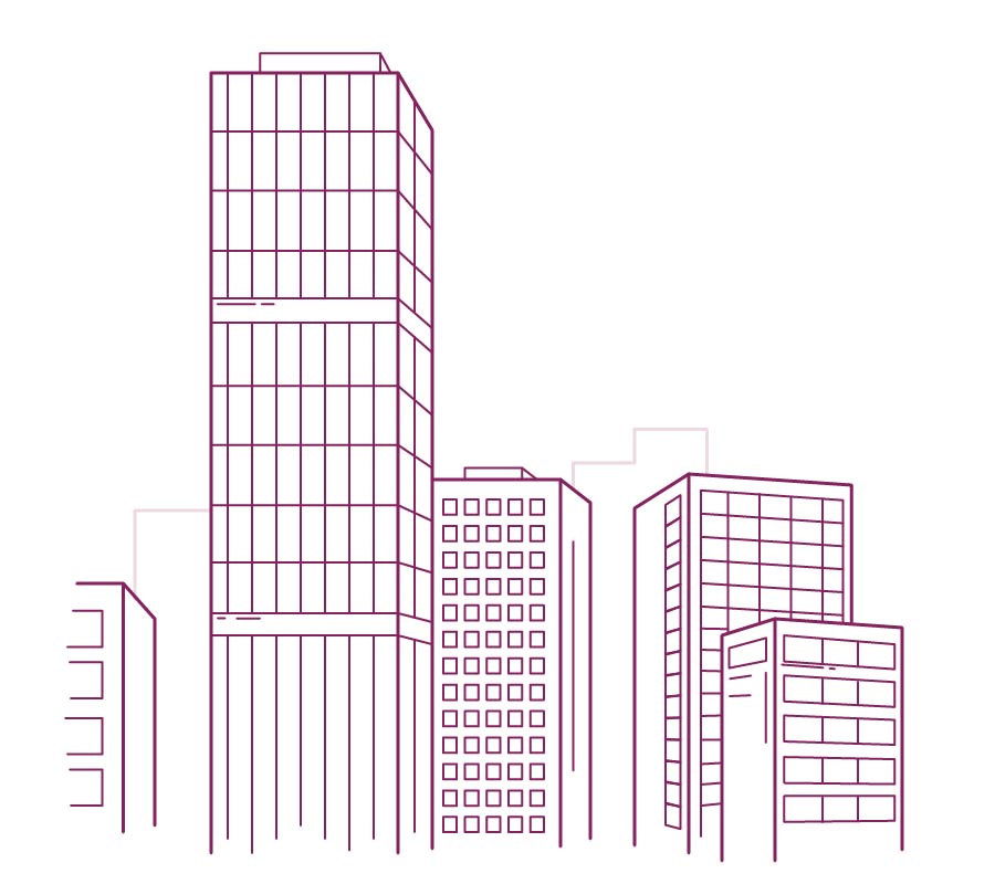 Commercial offices purple drawing